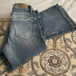 Buckle Black Whiskered Jeans, size 25